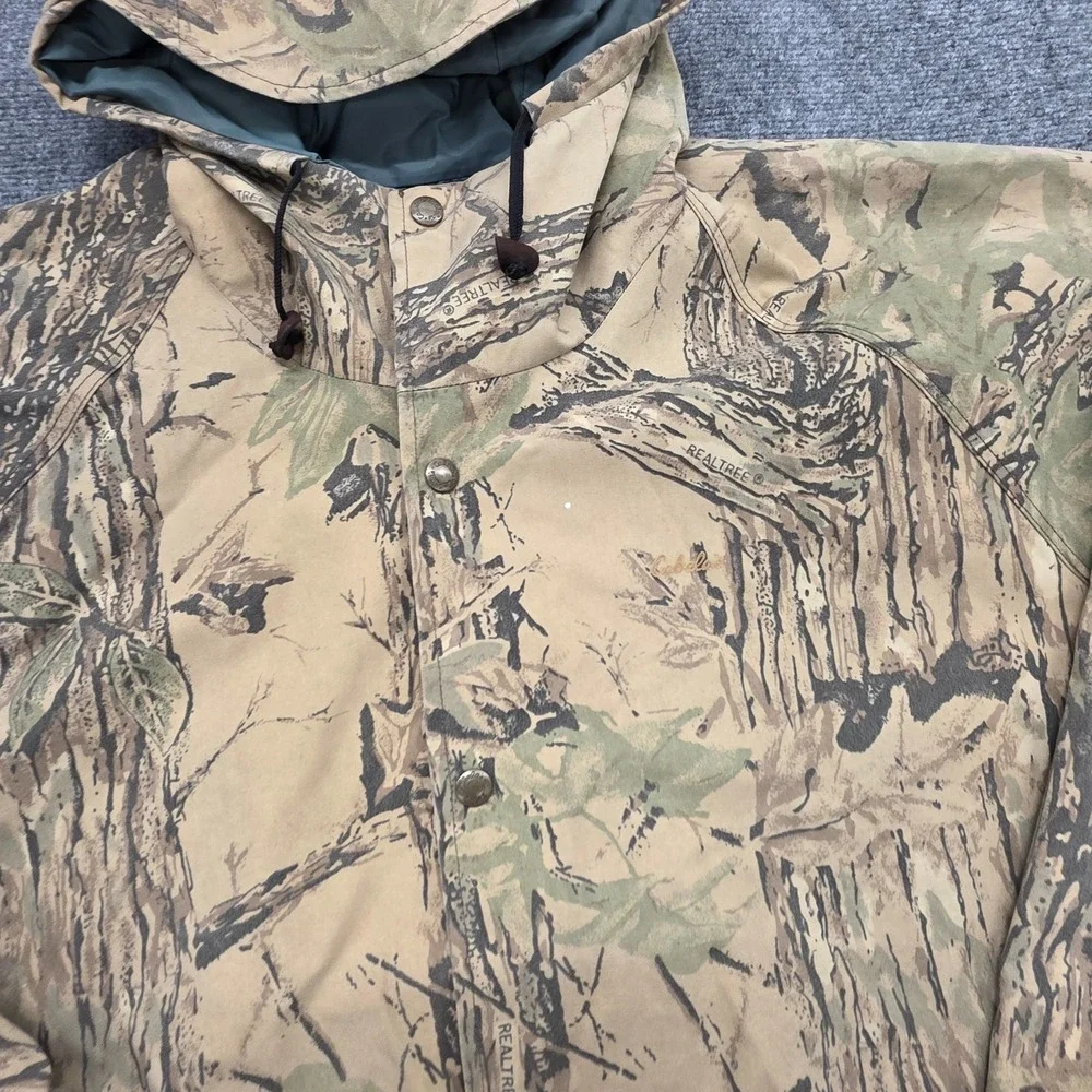 Vintage Cabelas Realtree Camo Goretex Jacket Mens XL XLarge Made In USA Snap Zip